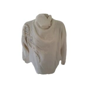 BONNIE BOERER Vintage L Ramie Sweater Womens Pullover Sequins Ribbed Padded‎ 80s